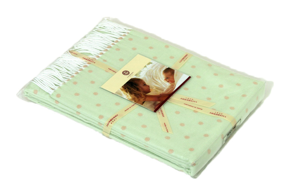 Элитный плед детский Lux 10375 зелёный от Luxberry упаковка