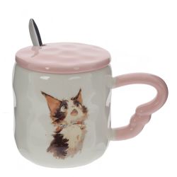 GAEM Кружка с крышкой и ложкой, L13,5 W8,3 H10 см