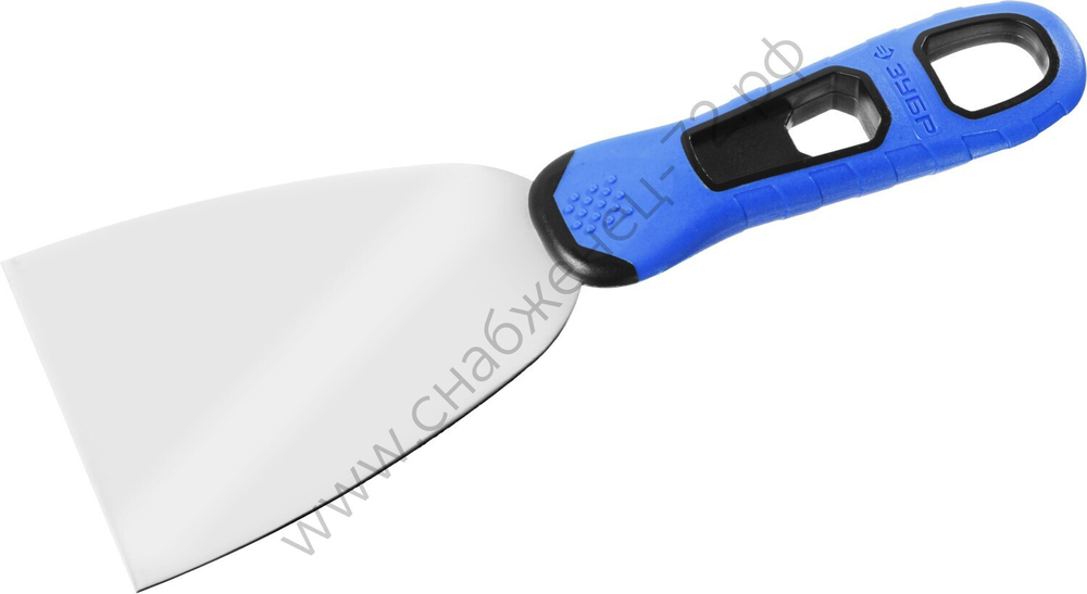 ЗУБР 80 мм х-образное профилированное полотно облегченная двухкомпонентная ручка, Нержавеющий шпатель, ПРОФЕССИОНАЛ (10049-08)