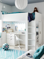 Кровать-чердак - SMÅSTAD / SMÅSTAD IKEA/СМОСТАД ИКЕА,  182х104 см,  белый