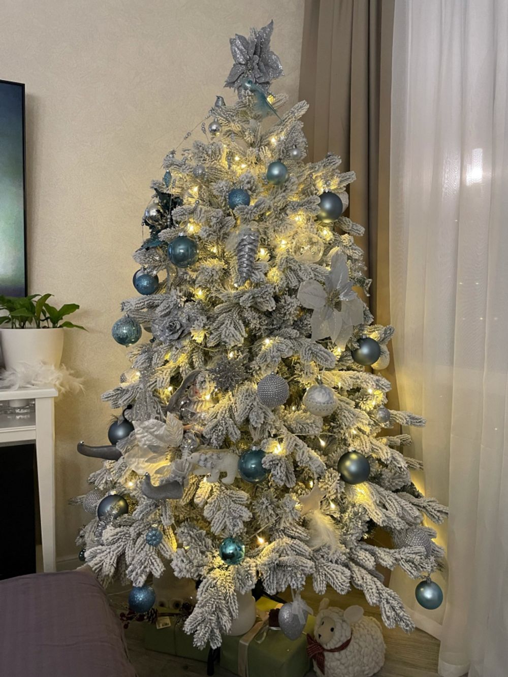 Заснеженная елка «Аляска» (Литая+пвх) 120 см / 1,2 м