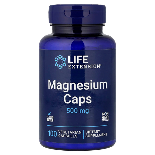 Life Extension, Магний в капсулах, 500 мг, 100 вегетарианских капсул