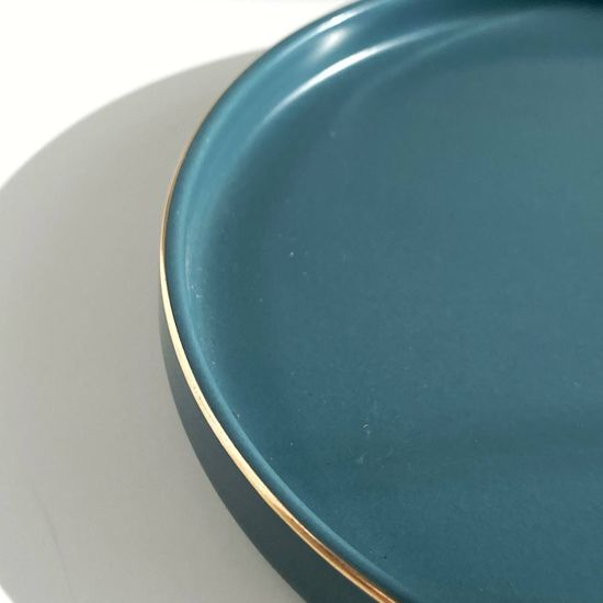 Чайная пара Наоми, чашка 220 мл, блюдце 14,5 см, ложка, цвет серо-синий матовый