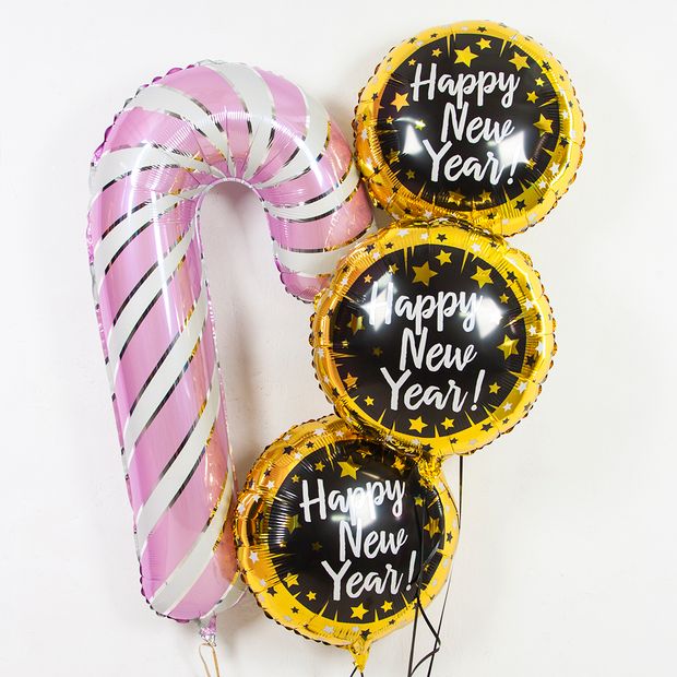 F Шар (39''/99 см) Фигура, Леденец трость, Розовый (БГ-)