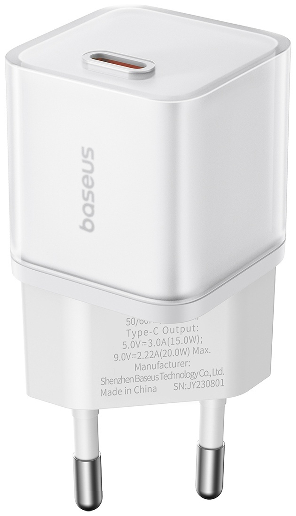 Зарядное устройство Baseus GaN5S 1C 20W USB Type-C белый
