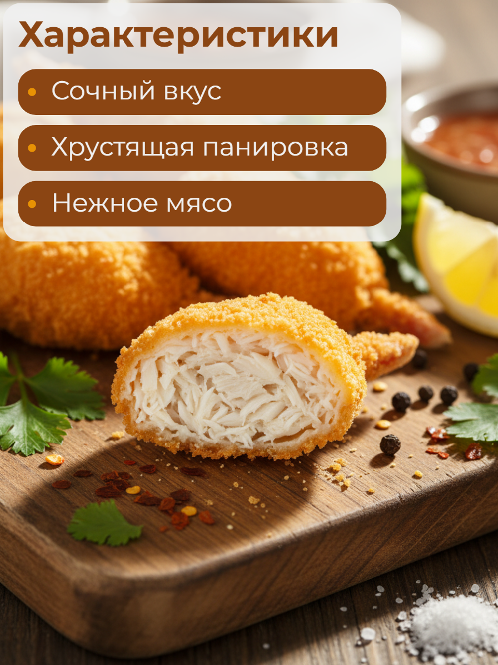 Клешни краба в панировке с палочкой "Vici" 260 гр