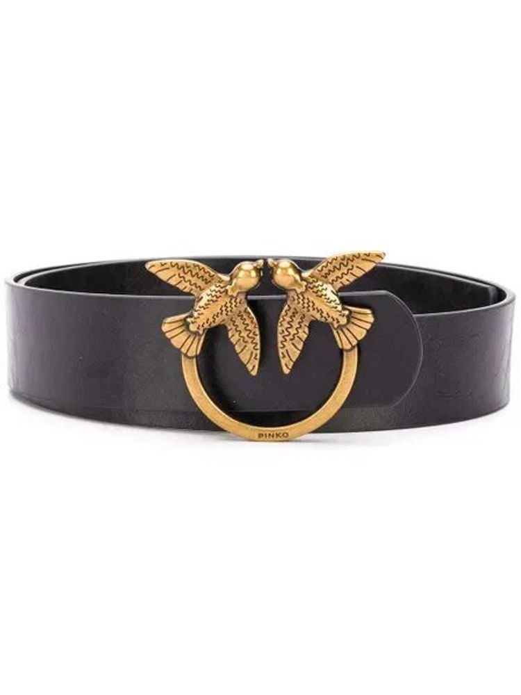 LOVE BIRDS SIMPLY LEATHER BELT - black-copper / M (95см)- M (95см)