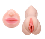 Телесный двусторонний мастурбатор «Жужа» - вагина и ротик