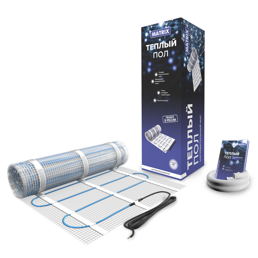 Электрический теплый пол MATRIX нагревательный мат MATRIX 150  - 02,5 /360, 2.5м2 Электрический теплый пол MATRIX нагревательный мат MATRIX 150  - 02,5 /360, 2.5м2