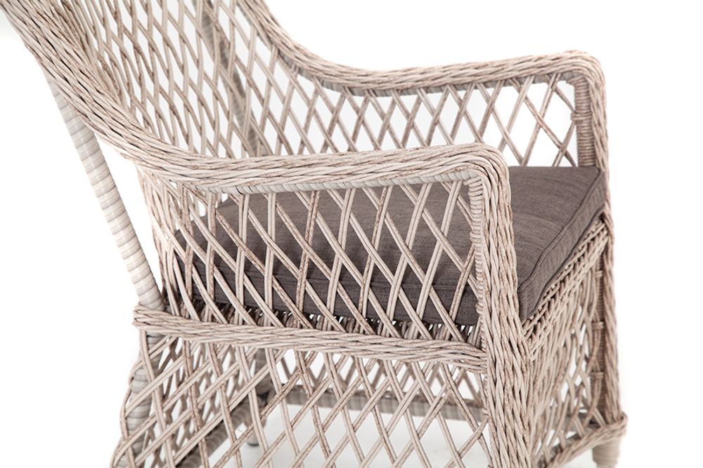 "Латте" плетеное кресло из искусственного ротанга, цвет бежевый