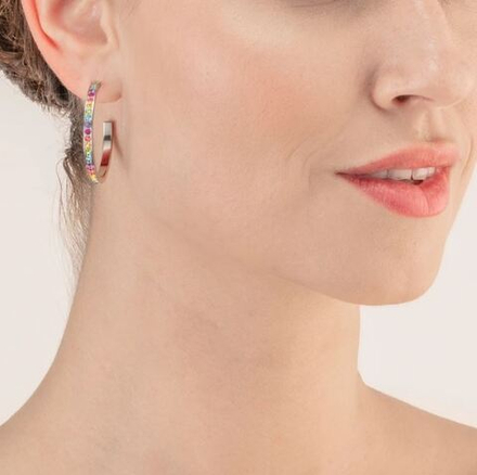 Серьги-пусеты Coeur de Lion Multicolour Silver 0128/21-1517