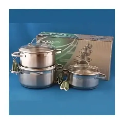 Набор кастрюль 6пр АЛЬТА (3,2л+4,2л+5,2л) (1/2/4) KT-SET-005-3