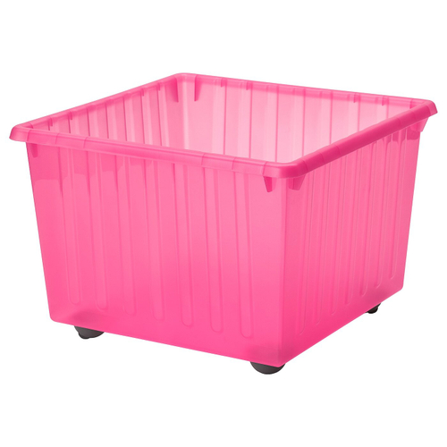 Ящик для хранения на колесиках IKEA VESSLA (ВЕССЛА), Розовый, 39x39 см