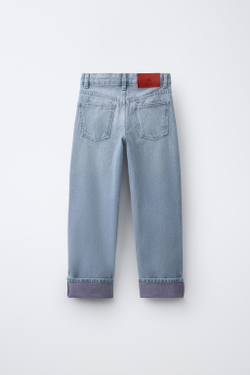 ZARA ДЖИНСЫ STRAIGHT, ВЫЦВЕТШИЙ СИНИЙ