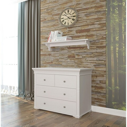 Комод «Бейли» с 4 ящиками белый воск