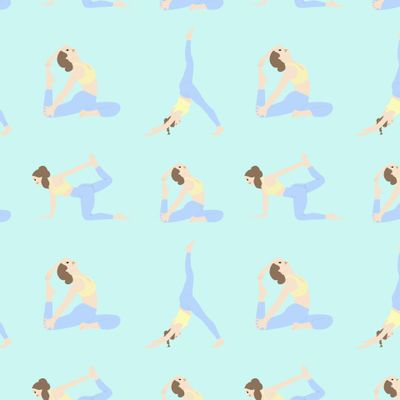 yoga girl pattern, sport, health, asana