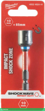Насадка торцевая Milwaukee Shockwave 1/4" Hex-10ммx65мм (4932492441)