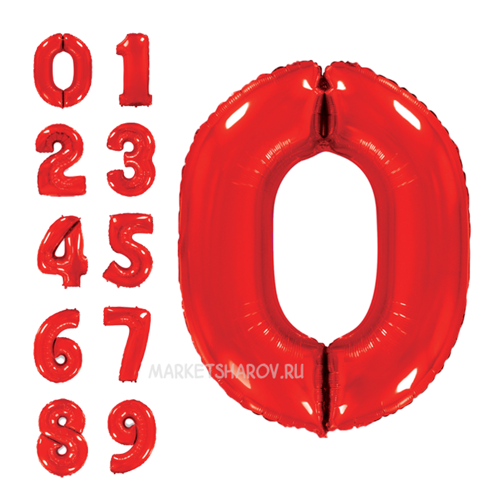 Шар Цифра Красная
