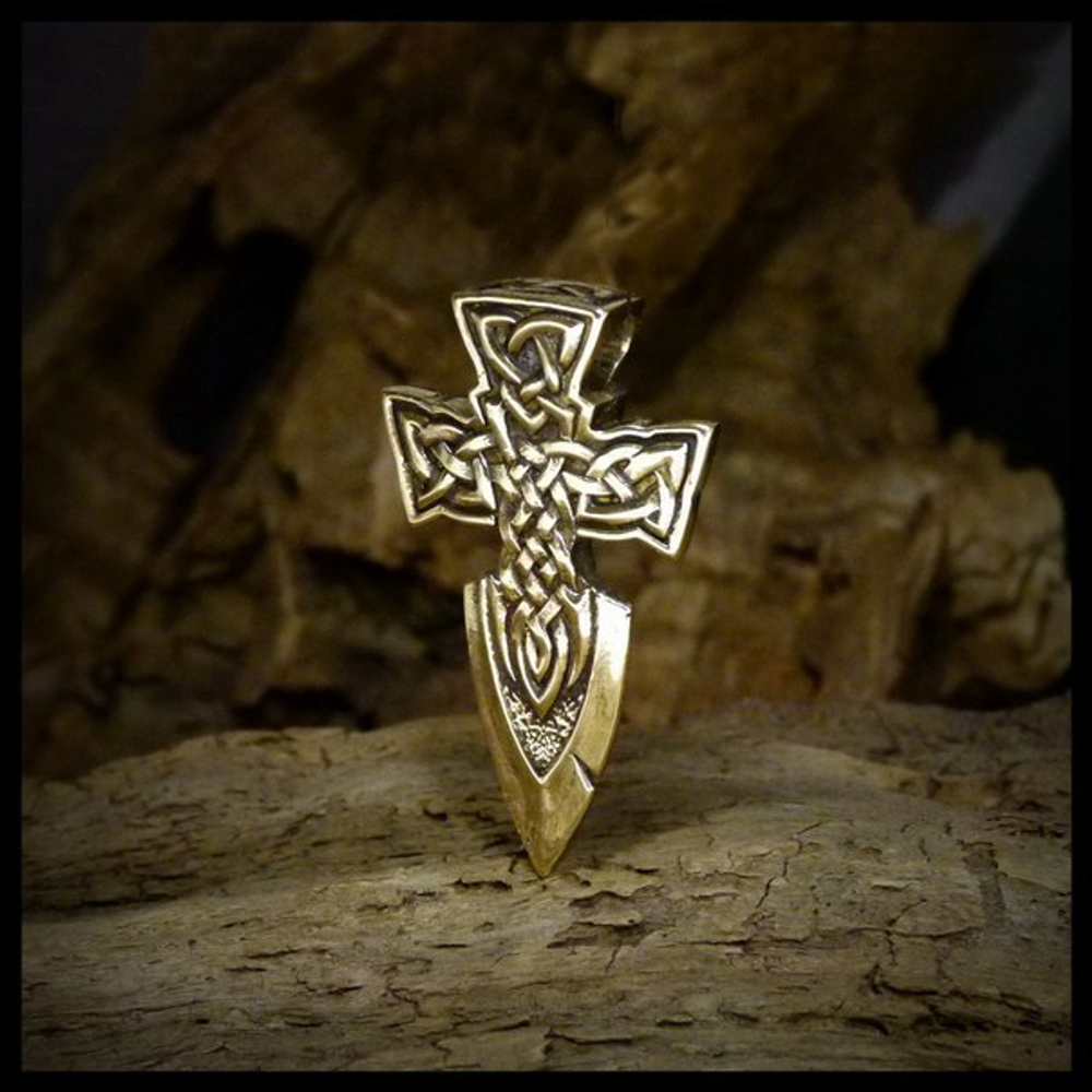 Подвеска - кулон "Кельтский Крест - Меч" латунь