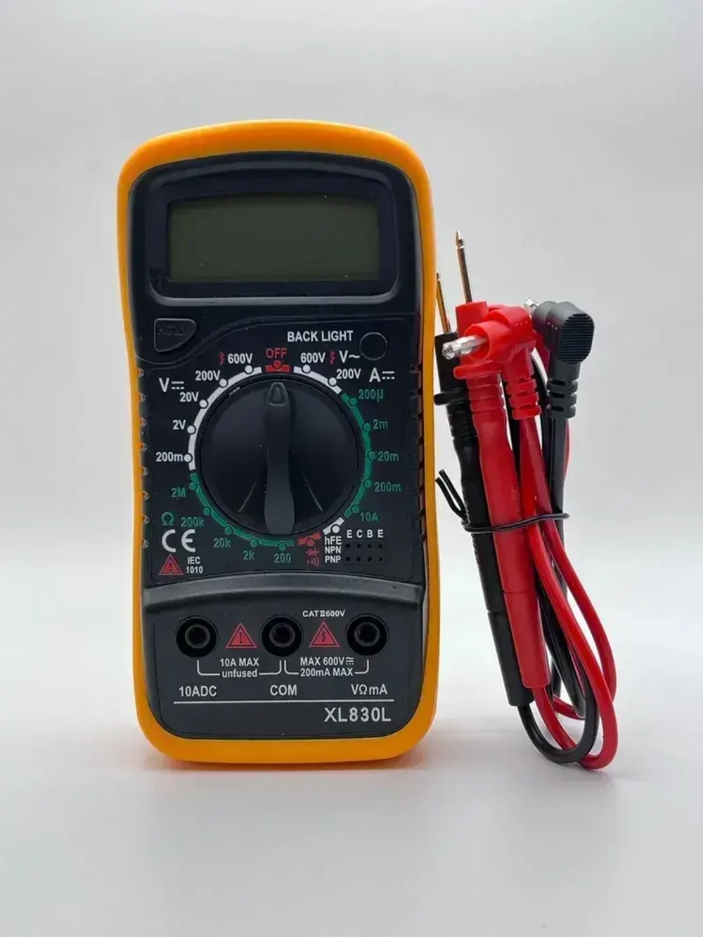 Мультиметр цифровой XL830L с прозвонкой, тестер тока и напряжения до 600В, электрический вольтметр, амперметр токоизмерительный портативный для авто и электромонтажа