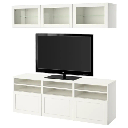 Комбинация для хранения ТВ - IKEA BESTÅ/BESTA, 192x42x180см, белый, БЕСТО ИКЕА