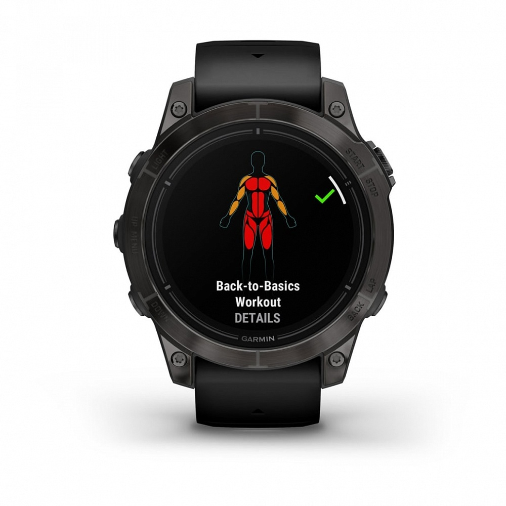 Смарт часы Garmin Epix Pro (Gen 2) Sapphire Edition 47 мм, титановый, угольно-серый DLC, черный ремешок