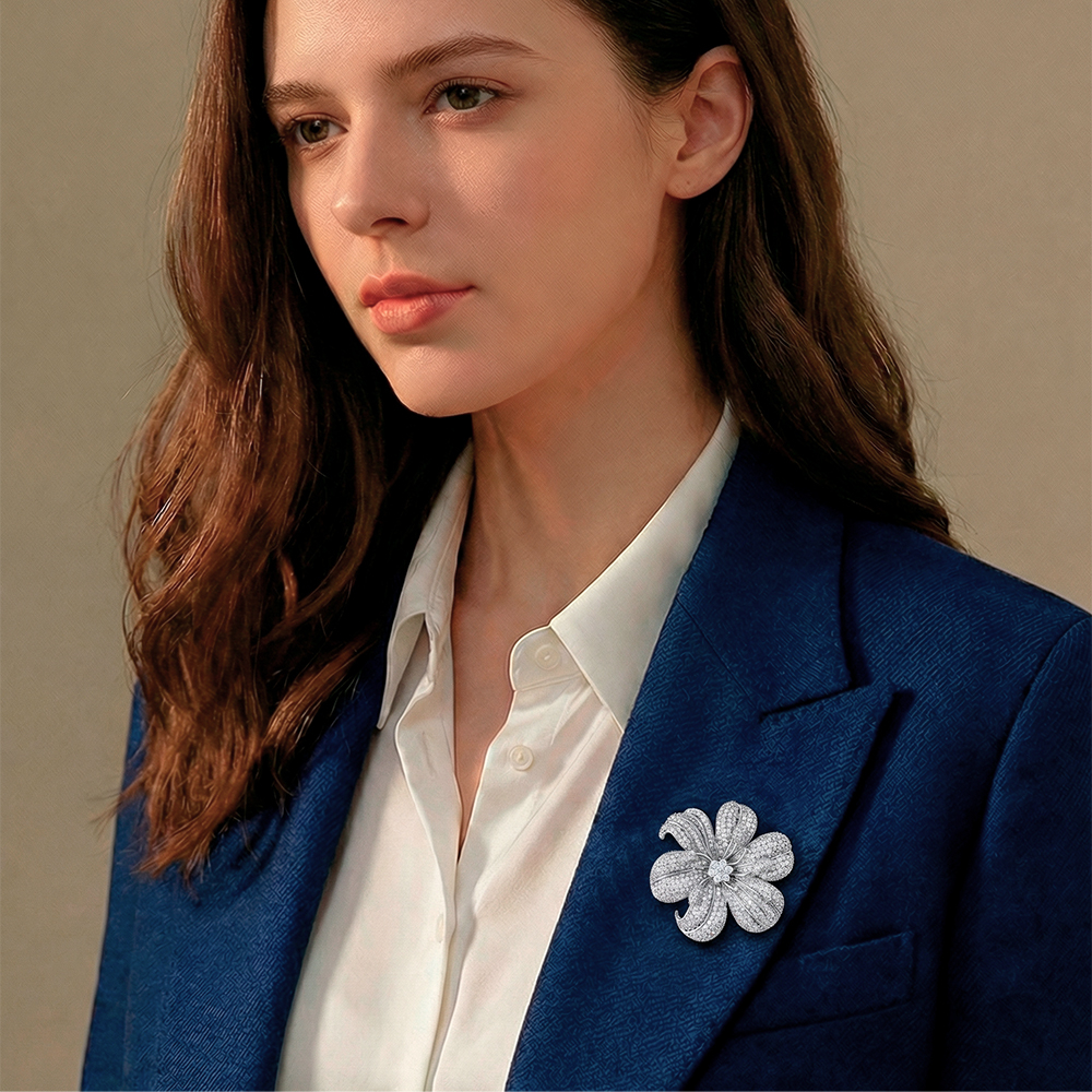 Брошь Fiore Luna ВИОЛА Zircon XR04099H2 S