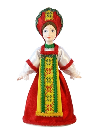 Кукла коллекционная в девичьем праздничном костюме