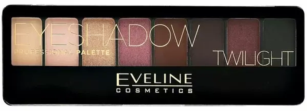 EVELINE Eyeshadow Professional Palette Тени для век 8 тонов 02 TWINLIGHT (*3*18)