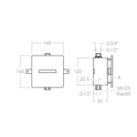Сенсорный встраиваемый смыв для писсуара SOLTRONIC WC 8122B