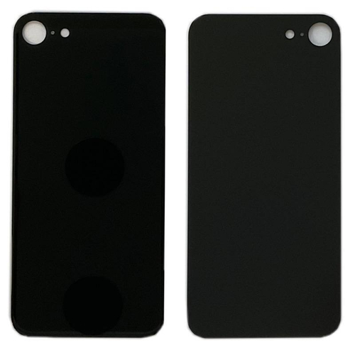 Задняя крышка для Apple iPhone SE 2020 Черный (стекло, широкий вырез под камеру, логотип) - Премиум