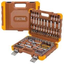 Набор инструментов в пластиковом кейсе (108 предметов) 1/4''.3/8'' FORSTIME FT-41082-5DS-м