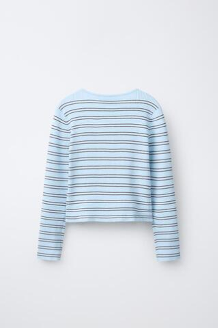 ZARA СВИТЕР В РУБЧИК СО СБОРКАМИ, ПОЛОСКИ