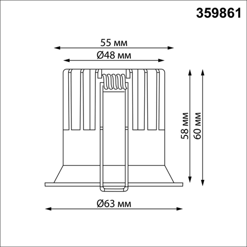 Встраиваемый светодиодный светильник Novotech 359861 NT 7Вт 3000/4000/6000К 100-265В IP20 WIR