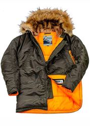Куртка Аляска N-3B Husky Denali (т. серая - beluga/orange)