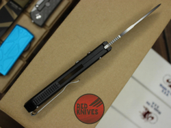 Нож Pro-Tech PDW Invictus Black - черная рукоять, красная кнопка