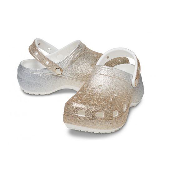Crocs Classic Platform PU 'Gold Silver Gradient'