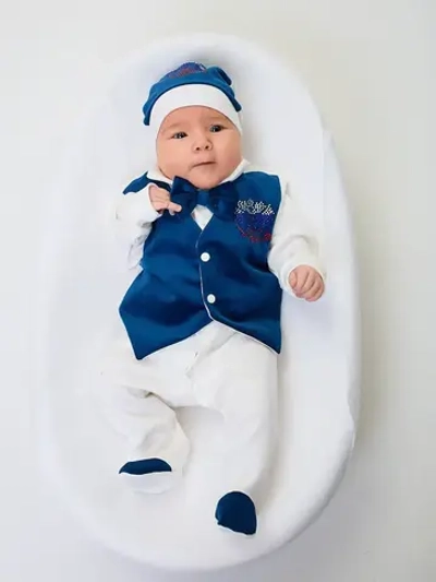 Комбинезон на выписку для новорожденного с триколором