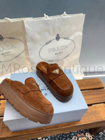 Мюли Prada женские замшевые в коричневом цвете