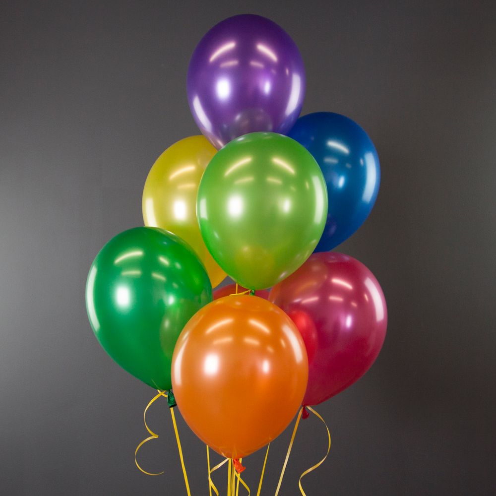 Шар (12''/30 см) Ассорти, металлик, 100 шт.