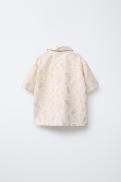 ZARA РУБАШКА С КОНТРАСТНЫМИ ДЕТАЛЯМИ, ЭКРЮ