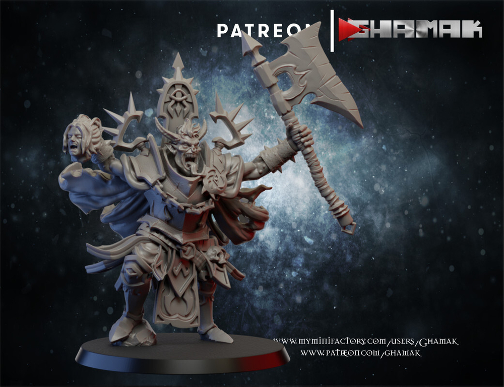 Grand Alliance Chaos Blades of Khorne Избранник Кровавого Бога миниатюра для dnd, днд, pathfinder, фентези, Настольная игра, НРИ, Варгейм, РПГ
