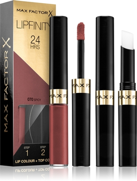 Max Factor Lipfinity Lip Colour - Помада для губ с бальзамом, стойкая. оттенок 70 Spicy, 4 g