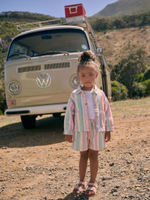 Рубашка и шорты в комплекте для девочки Next AA4-012, Кремовый, Розовый, Синий