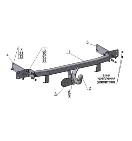 Фаркоп AvtoS KI 12 Kia Sorento 2006-2009(паспорт и сертификат в комплекте)(без электрики)