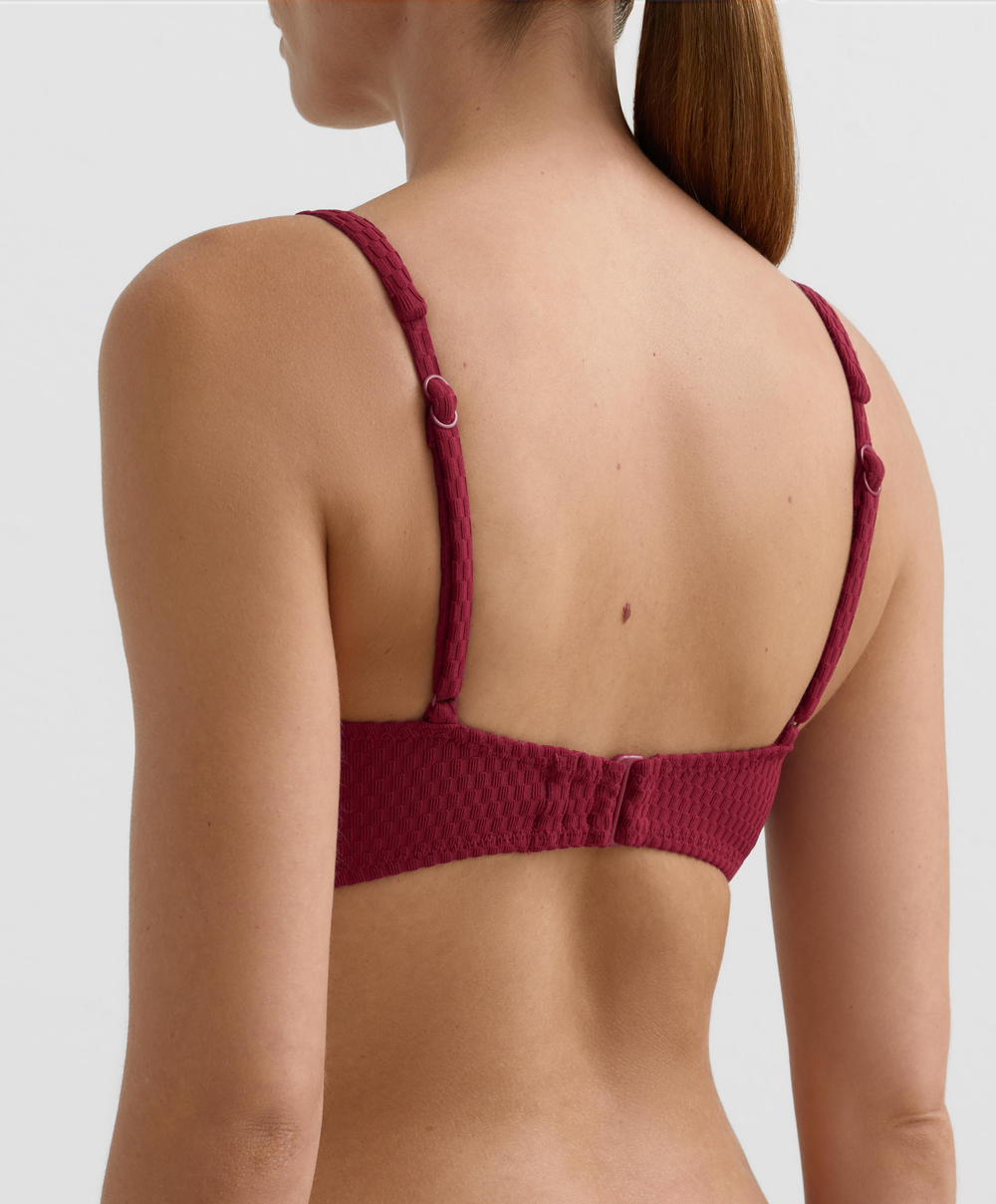 OYSHO Топ-бикини с жаккардовым узором, сливовый