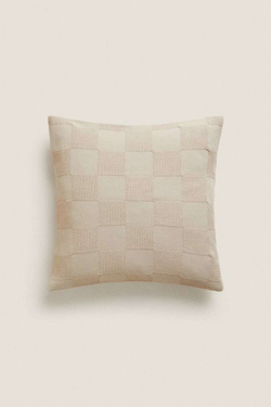 ZARA HOME ХЛОПКОВЫЙ ЧЕХОЛ НА ПОДУШКУ, РЫЖЕВАТО-КОРИЧНЕВЫЙ