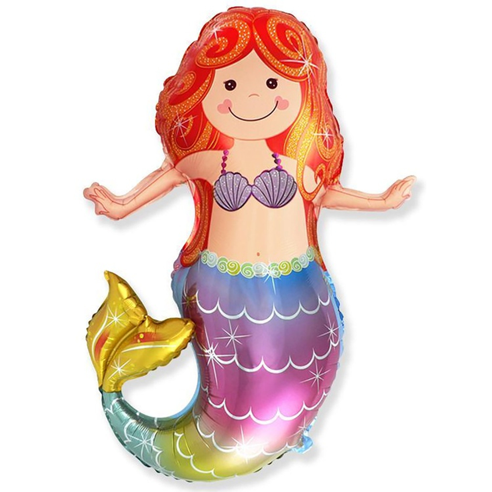 Шар Фольгированный Русалка с хвостом радужным (Ассорти)