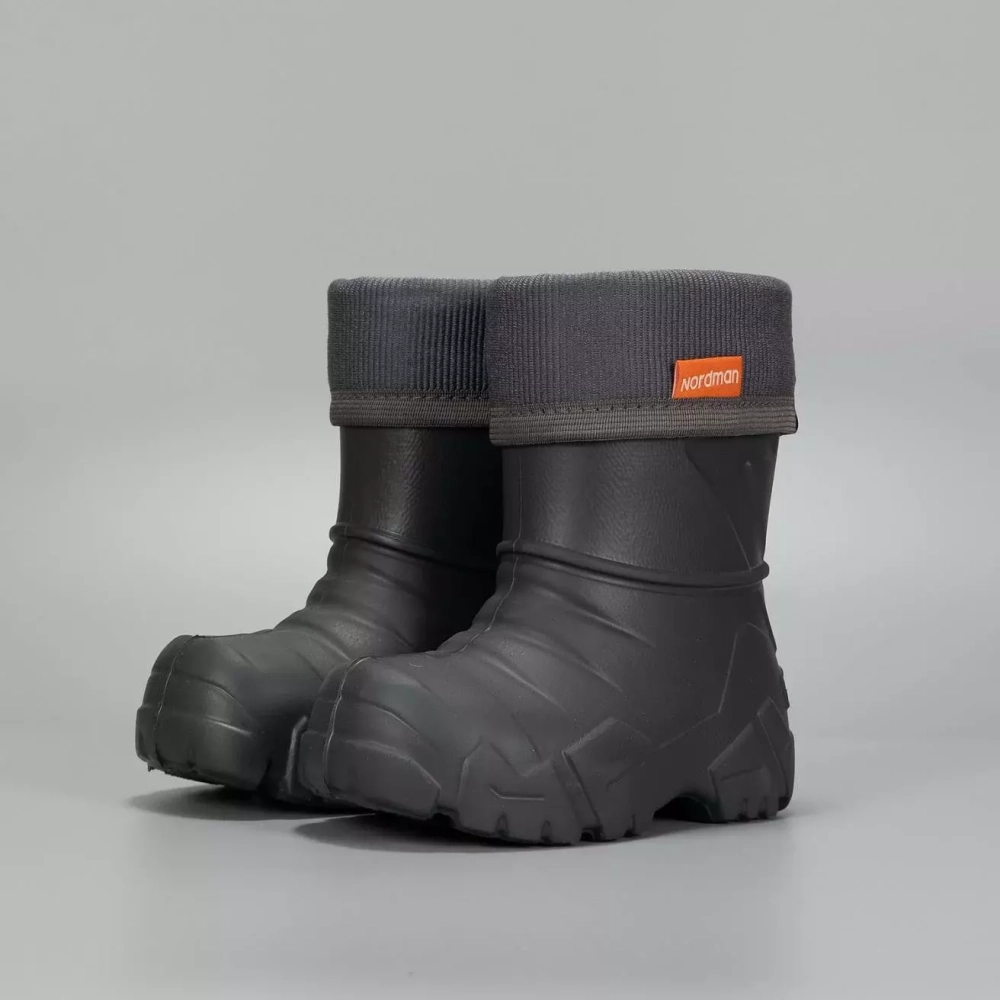 Сапоги детские из ЭВА Nordman Kids (утепленные с манжетой из вельвета), Серый