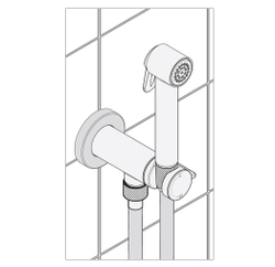 Bossini душ гигиенический: смеситель прогрессивный с лейкой из ABS клапаном подачи ABS Paloma Flat, шланг Lux 1250 мм, цвет белый матовый